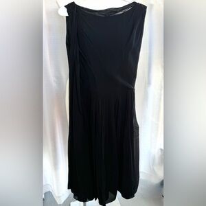 Vintage Black Midi Cocktail Dress Size M Chiffon Neck Wrap Scarf Evening Dress